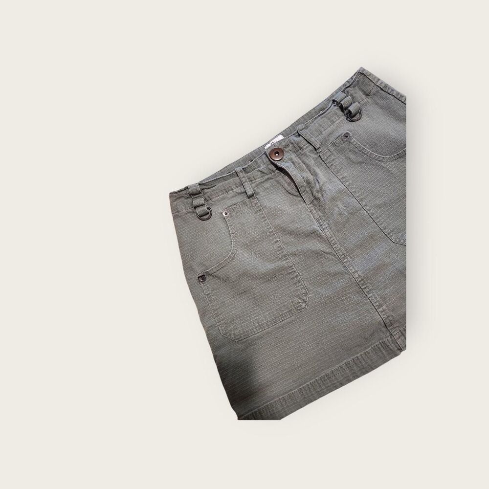 Vintage Y2k early 2000s Fashion Bug green cargo mini skirt - Picture 3 of 4